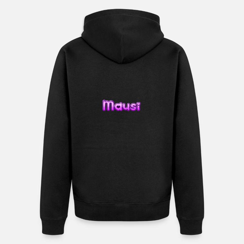 Text Mausi - Unisex Premium Bio Zip Hoodie - Schwarz