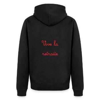 RETRAITE. RETRAITE. RETRAITEE. RETRAITE - Veste à capuche bio Premium Unisexe - noir - Dos - Nico (187cm)