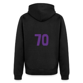 70. 70 ANS. 70e ANNIVERSAIRE. ANNIVERSAIRE 70 ANS. - Veste à capuche bio Premium Unisexe - noir - Dos - Nico (187cm)