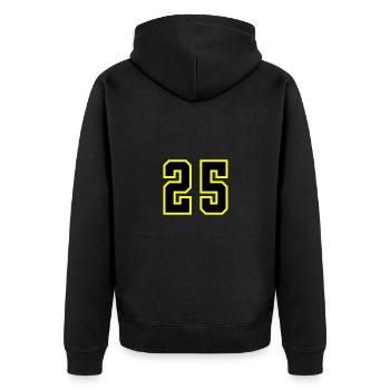 25 Number Jersey - Unisex Premium Organic Zip Hoodie - black - Back - Nico (187cm)