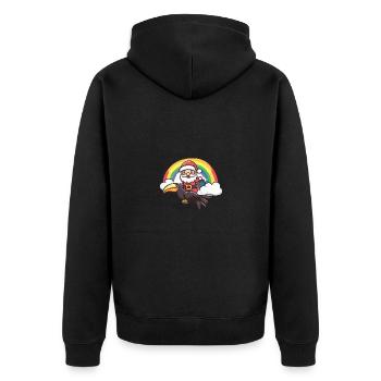Toucan Bird Santa Claus Rainbow - Unisex Premium Organic Zip Hoodie - black - Back - Nico (187cm)