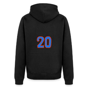 20. 20 ANS. 20e ANNIVERSAIRE. ANNIVERSAIRE 20 ANS. - Veste à capuche bio Premium Unisexe - noir - Dos - Nico (187cm)