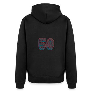 50. 50 ANS. 50e ANNIVERSAIRE. ANNIVERSAIRE 50 ANS. - Veste à capuche bio Premium Unisexe - noir - Dos - Nico (187cm)