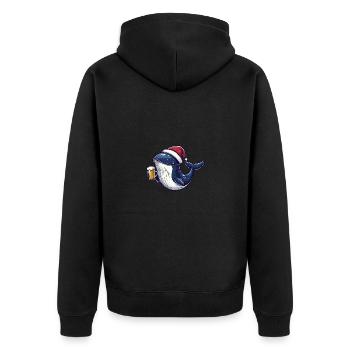 Wal Bier Xmas Weihnachten - Unisex Premium Bio Zip Hoodie - Schwarz - Hinten - Nico (187cm)