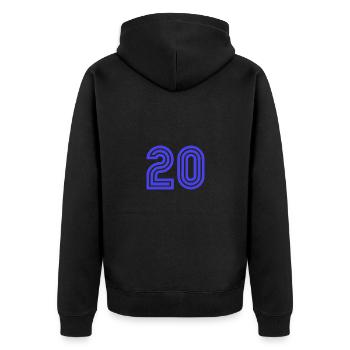 ALLES GUTE ZUM GEBURTSTAG. ALLES GUTE ZUM GEBURTSTAG. JAHRESTAG. - Unisex Premium Bio Zip Hoodie - Schwarz - Hinten - Nico (187cm)