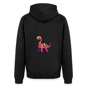 Dinosaur brontosaurus Halloween Funny - Unisex Premium Organic Zip Hoodie - black - Back - Nico (187cm)