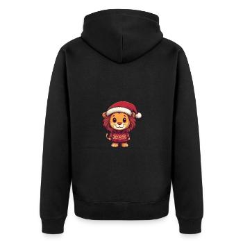 Bande dessinée de Noël Lion - Veste à capuche bio Premium Unisexe - noir - Dos - Nico (187cm)