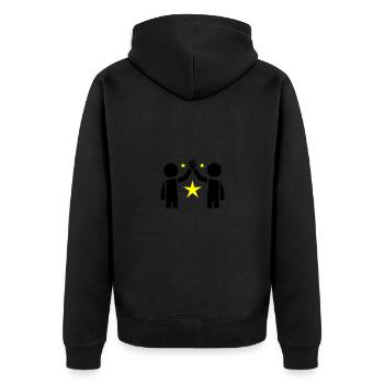 Freundschaft Beste Freunde - Unisex Premium Bio Zip Hoodie - Schwarz - Hinten - Nico (187cm)