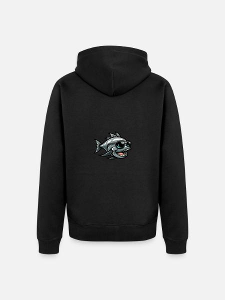 Piranha Fish Animal - Unisex Premium Organic Zip Hoodie - black