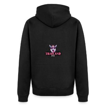 Thailand 2025 Alpaka - Unisex Premium Bio Zip Hoodie - Schwarz - Hinten - Nico (187cm)