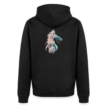 Femme mystique avec motif serpent - Veste à capuche bio Premium Unisexe - noir - Dos - Nico (187cm)
