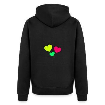 VALENTINSTAG. Junggesellinnenabschied. ICH LIEBE DICH. ICH LIEBE DICH. LIEBE - Unisex Premium Bio Zip Hoodie - Schwarz - Hinten - Nico (187cm)