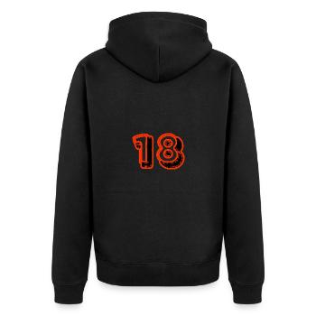 18. 18 JAHRE ALT. 18-JÄHRIGES JUBILÄUM. GEBURTSTAG 18 JAHRE. - Unisex Premium Bio Zip Hoodie - Schwarz - Hinten - Nico (187cm)