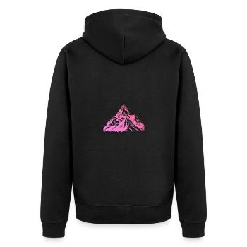 Berge Mountains - Unisex Premium Bio Zip Hoodie - Schwarz - Hinten - Nico (187cm)