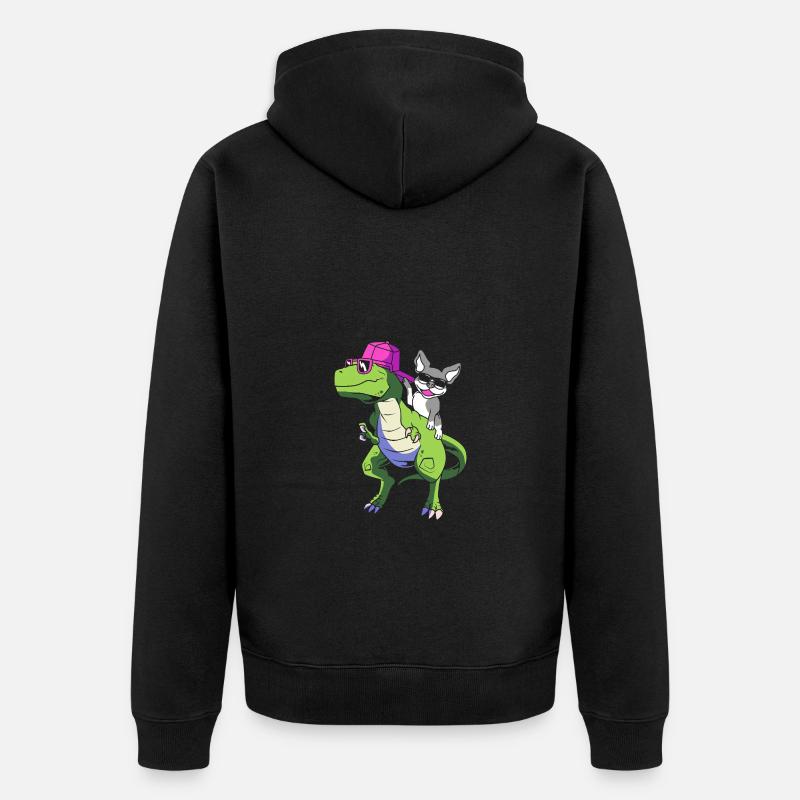 Boston Terrier - Unisex Premium Bio Zip Hoodie - Schwarz