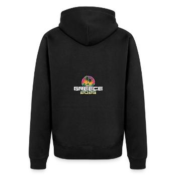 Grèce 2025 Palmiers de vacances - Veste à capuche bio Premium Unisexe - noir - Dos - Nico (187cm)