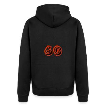 60. 60 ANS. 60e ANNIVERSAIRE. ANNIVERSAIRE 60 ANS. - Veste à capuche bio Premium Unisexe - noir - Dos - Nico (187cm)
