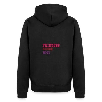 1941 Geburtstag Prinzessin - Unisex Premium Bio Zip Hoodie - Schwarz - Hinten - Nico (187cm)