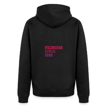 1968 Geburtstag Prinzessin - Unisex Premium Bio Zip Hoodie - Schwarz - Hinten - Nico (187cm)