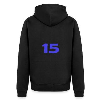 15. 15 ANS. 15e ANNIVERSAIRE. ANNIVERSAIRE 15 ANS. - Veste à capuche bio Premium Unisexe - noir - Dos - Nico (187cm)