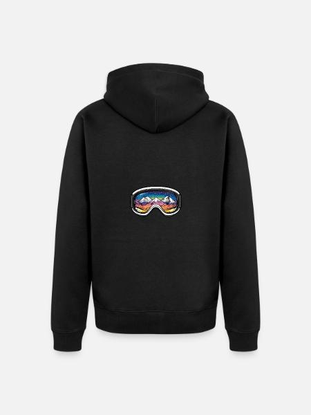 Ski Goggles Symbol Mountains Slope - Unisex Premium Organic Zip Hoodie - black