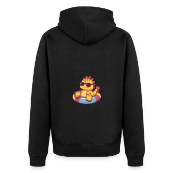 Dinosaure Stegosaurus Bande dessinée Cool - Veste à capuche bio Premium Unisexe - noir - Dos - Nico (187cm)
