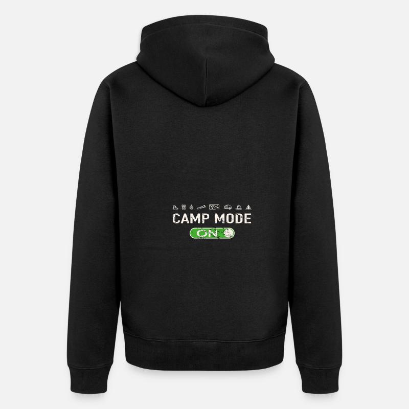 Camp Mode ON - Unisex Premium Bio Zip Hoodie - Schwarz