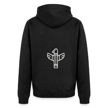 Canadian Totem - Unisex Premium Bio Zip Hoodie - Schwarz - Hinten - Nico (187cm)