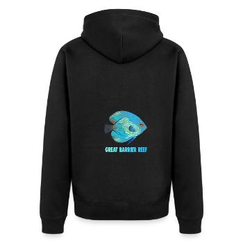 GREAT BARRIER REEF - Unisex Premium Organic Zip Hoodie - black - Back - Nico (187cm)