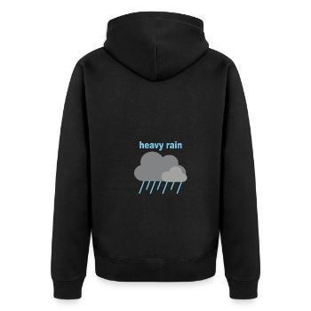 heavy rain - Unisex Premium Organic Zip Hoodie - black - Back - Nico (187cm)