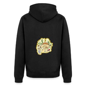 Champignon des années 90 - Veste à capuche bio Premium Unisexe - noir - Dos - Nico (187cm)