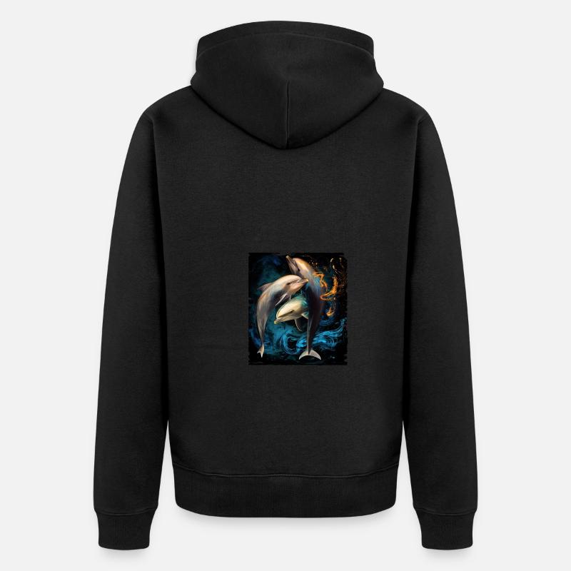 Drapeau de dauphin - Veste à capuche bio Premium Unisexe - noir
