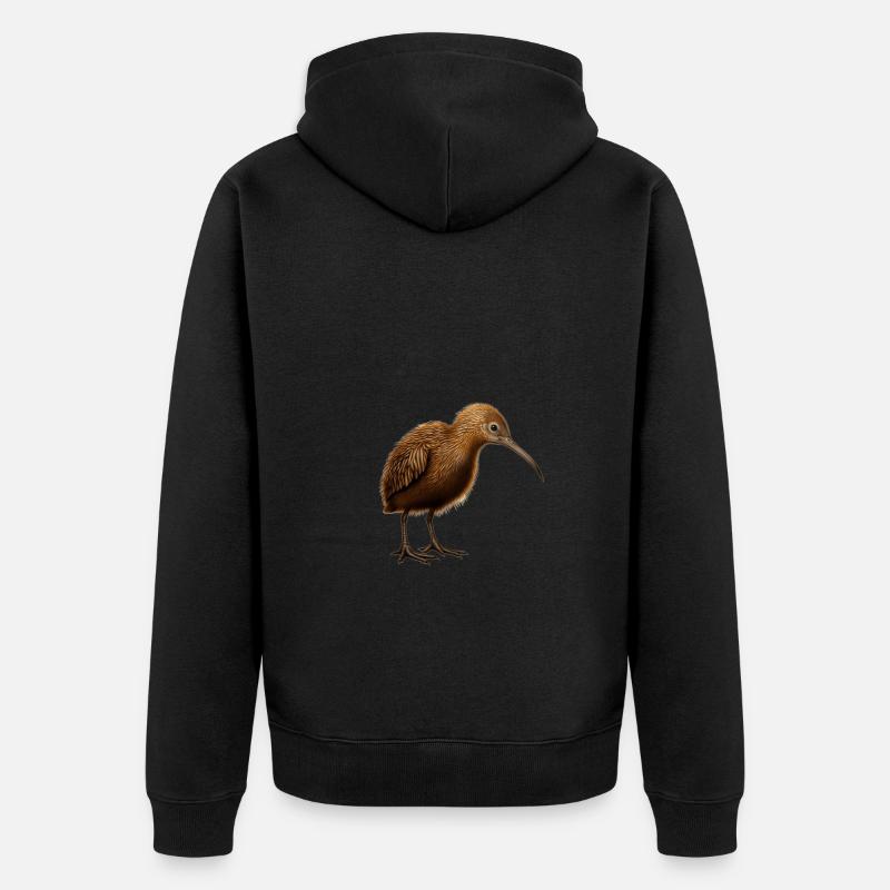 Mignon oiseau kiwi - Veste à capuche bio Premium Unisexe - noir
