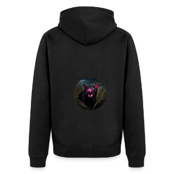 Tasmanian devil in the grass - Unisex Premium Organic Zip Hoodie - black - Back - Nico (187cm)