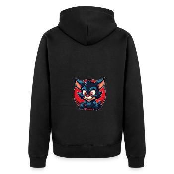 Super cute tasmanian Devil retro style - Unisex Premium Organic Zip Hoodie - black - Back - Nico (187cm)