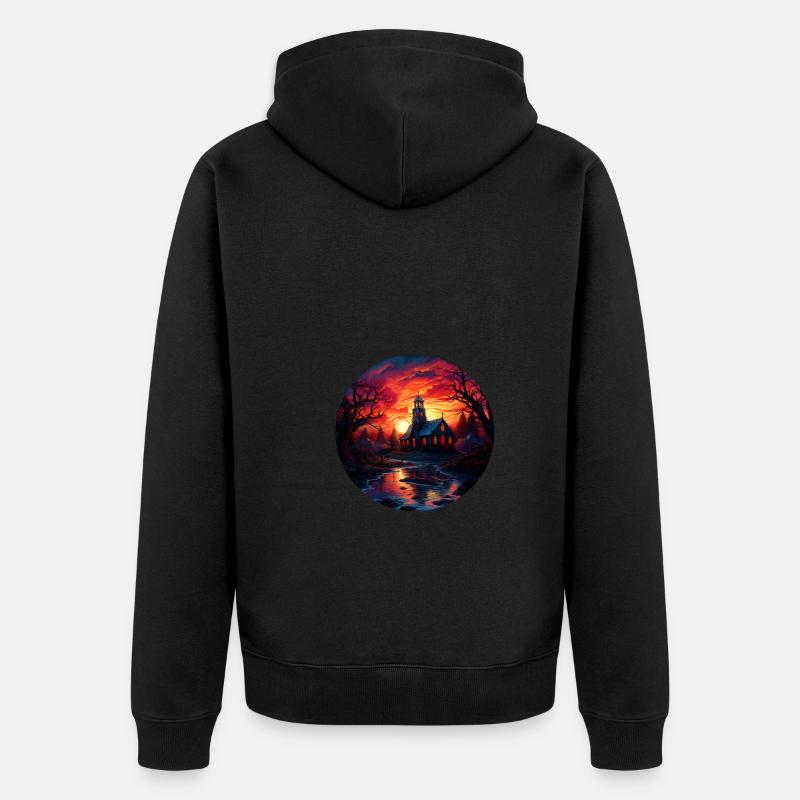 Coucher de soleil fantastique - Veste à capuche bio Premium Unisexe - noir