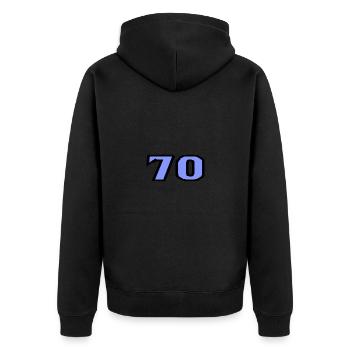 70. 70 ANS. 70e ANNIVERSAIRE. ANNIVERSAIRE 70 ANS. - Veste à capuche bio Premium Unisexe - noir - Dos - Nico (187cm)