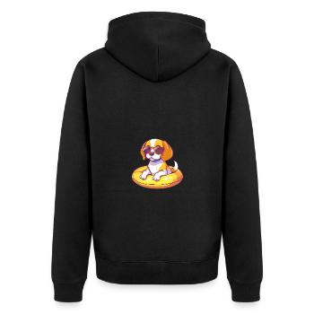 Beagle Dog Comic Cool - Unisex Premium Organic Zip Hoodie - black - Back - Nico (187cm)