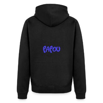 PAPOU. PAPA. FÊTE DES PÈRES. BONNE FÊTE PAPA - Veste à capuche bio Premium Unisexe - noir - Dos - Nico (187cm)
