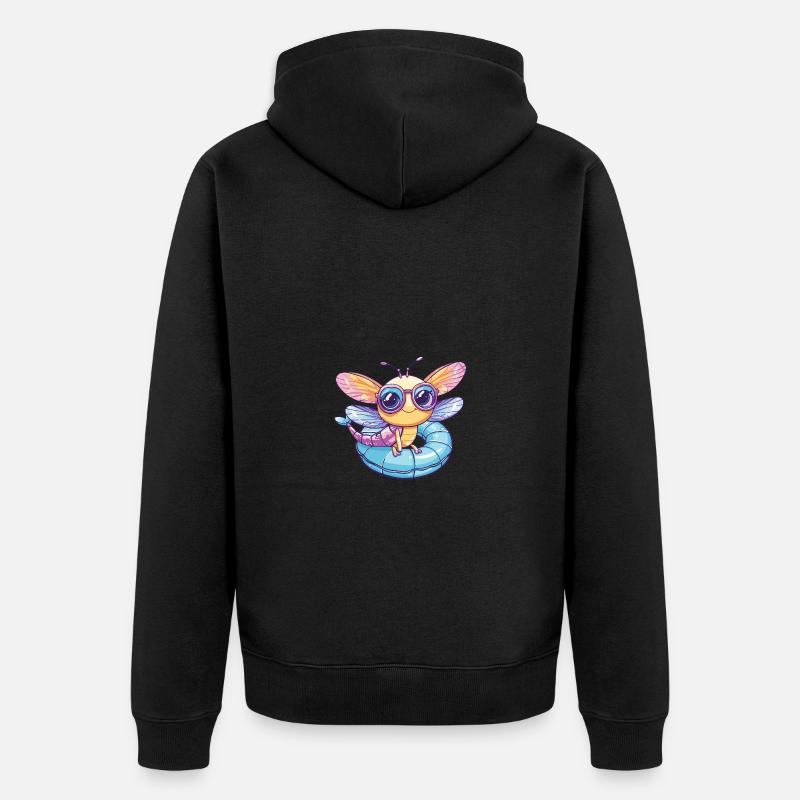 Libellule Bande Dessinée Cool - Veste à capuche bio Premium Unisexe - noir