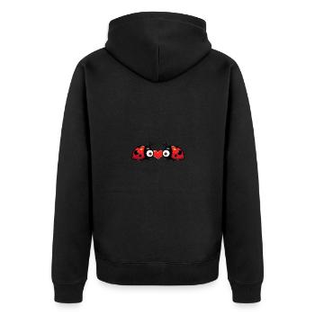 Coccinelle Couple Saint-Valentin - Veste à capuche bio Premium Unisexe - noir - Dos - Nico (187cm)