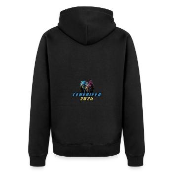 Tenerife 2025 Vacances Palmiers Coloré - Veste à capuche bio Premium Unisexe - noir - Dos - Nico (187cm)