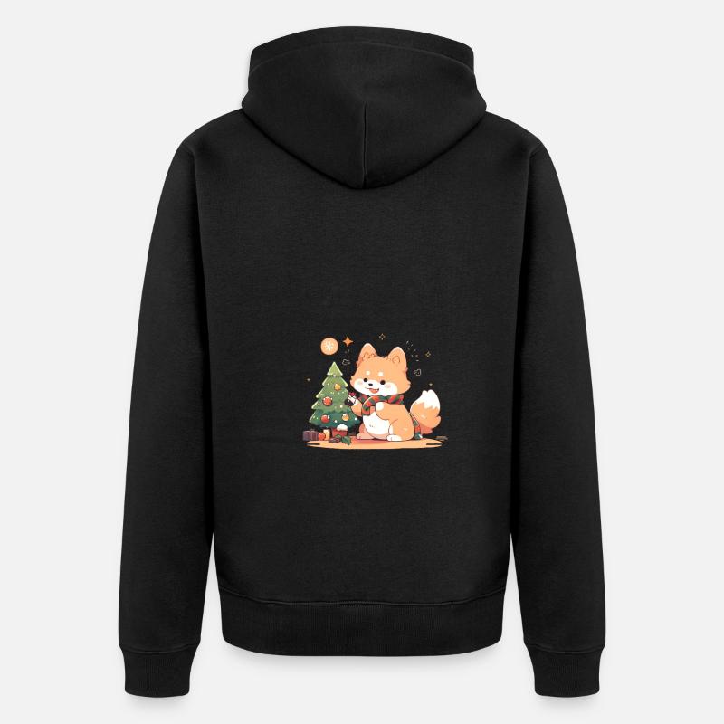 Sapin de Noël panda roux - Veste à capuche bio Premium Unisexe - noir
