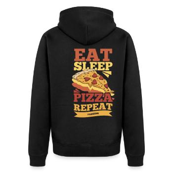Manger Sleep Pizza Répéter - Veste à capuche bio Premium Unisexe - noir - Dos - Nico (187cm)