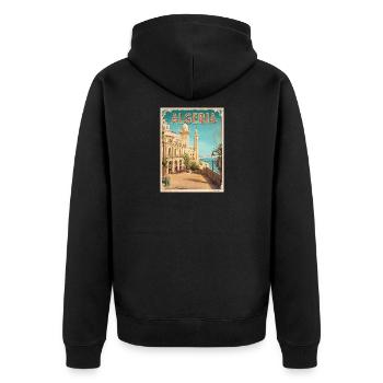 Algeria Coastal Historical View - Unisex Premium Organic Zip Hoodie - black - Back - Nico (187cm)