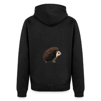 Süsser Igel - Unisex Premium Bio Zip Hoodie - Schwarz - Hinten - Nico (187cm)