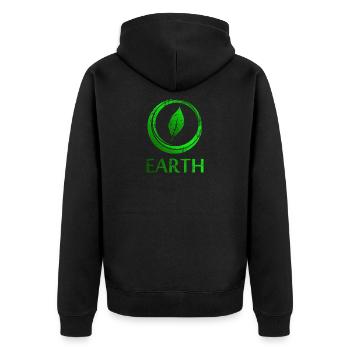 Quatre éléments de la terre - Veste à capuche bio Premium Unisexe - noir - Dos - Nico (187cm)