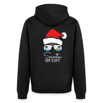 Funny Santa Off Duty Merry Christmas - Unisex Premium Organic Zip Hoodie - black - Back - Nico (187cm)