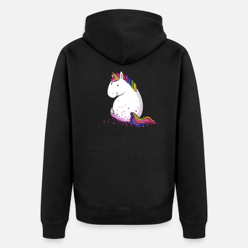 Konfetti Einhorn Comic - Unisex Premium Bio Zip Hoodie - Schwarz