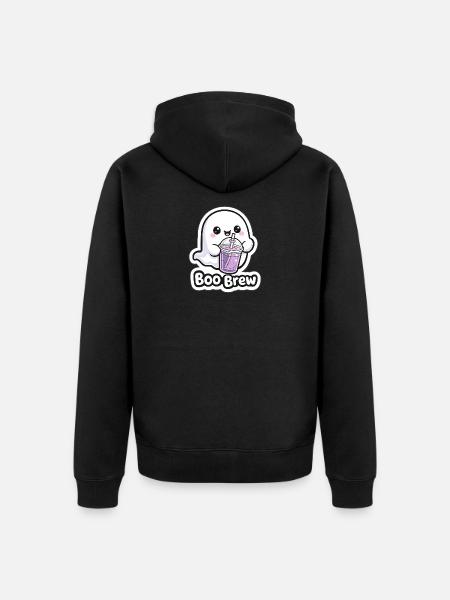 Kawaii Boo Brew Geist - Unisex Premium Bio Zip Hoodie - Schwarz